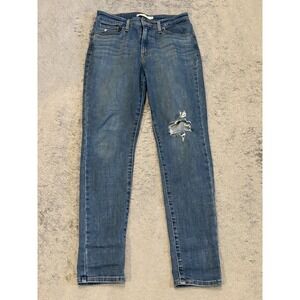 Levi's 721 Jeans Womens 28 High Rise Skinny Medium Wash Blue Denim Stretch